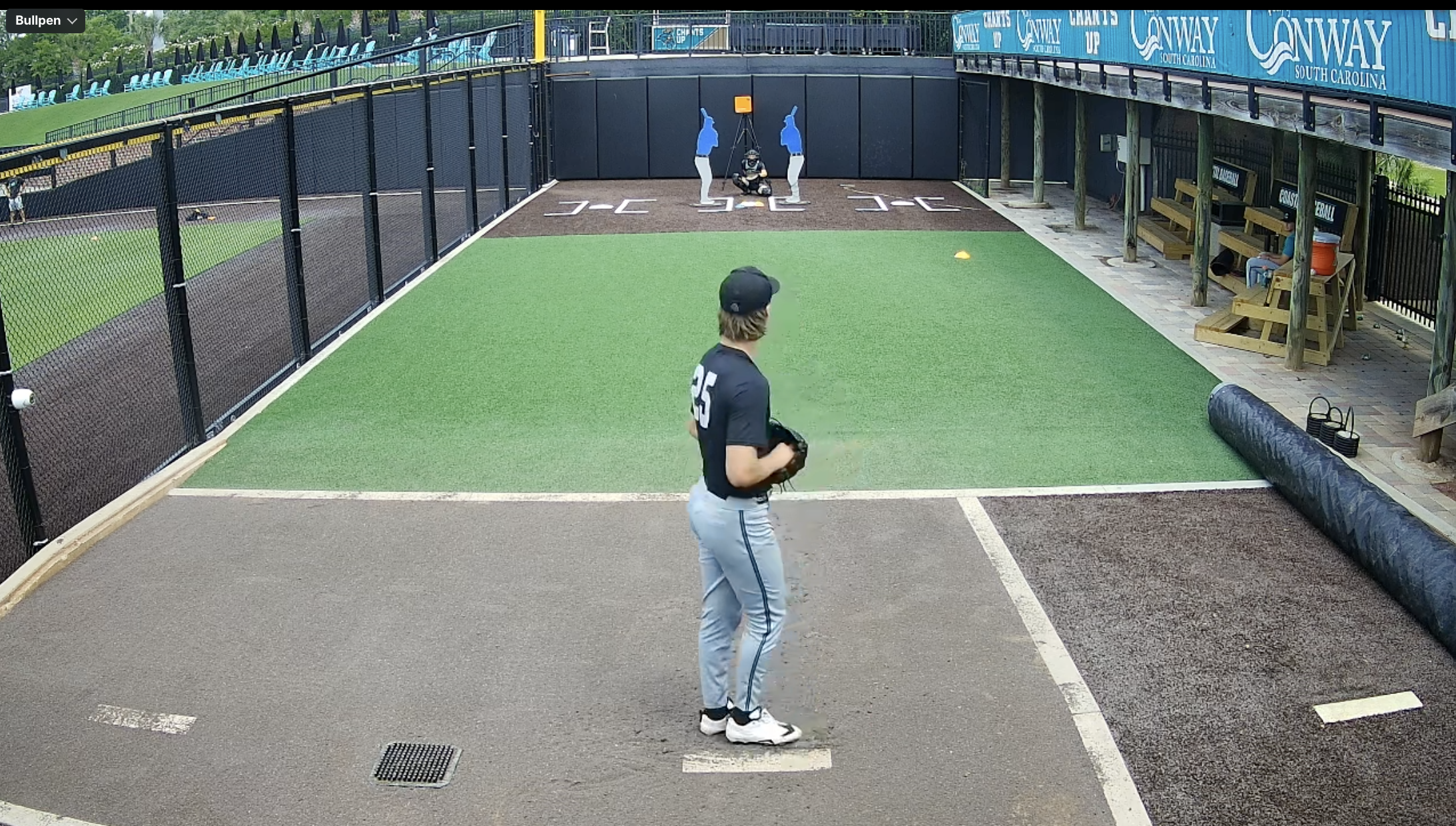 AWRE Mobile capturing a bullpen session from a wide angle